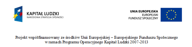 Logotypy programu operacyjnego Kapitał Ludzki oraz Europejski Fundusz Społeczny